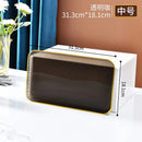 Axyaa Transparent Plastic Tray: Large Rectangle Pallet for Tea, Drink, Grocery Storage.