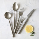 Axya Vintage Steak Cutlery Set | 4pcs 304 Stainless Steel Knife Fork Spoon | Golden Sliver
