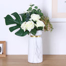 Nordic Marble & Gold Trim Vase by Axyaa - Modern Ceramics for Home Decor
