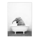 Axyaa Panda Giraffe Bear Elephant Nursery Wall Art Canvas Print
