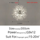 Axyaa Nordic Crystal Ball Ceiling Chandelier 3-Color Living Bedroom Lamp