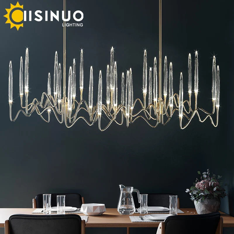 Axyaa Nordic Luxury Crystal LED Chandelier Tree Branch Pendant Lamp