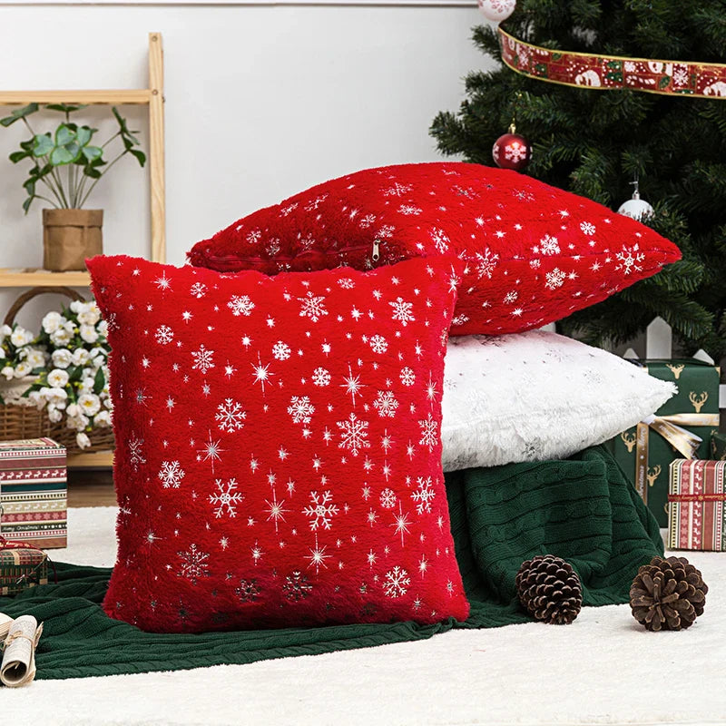 Axyaa Snowflake Flocked Cushion Cover 40x40 50x50