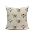 Axyaa Bee Pattern Linen Cushion Cover - Nordic Decorative Throw Pillow Case