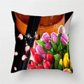 Axyaa Sunflower Lotus Lily Rose Pattern Pillow Cover for Home Chair Car Sofa