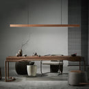 Axya Black Walnut Dining Pendant Light - Nordic Style Long Strip Lamp