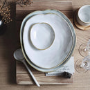 Axya Ceramic Pottery Dinnerware Set Irregular Plates Wholesale Restaurant Dishes
