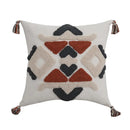 Axyaa Geometric Embroidery Tassel Pillow Cover - Boho Style for Home Décor