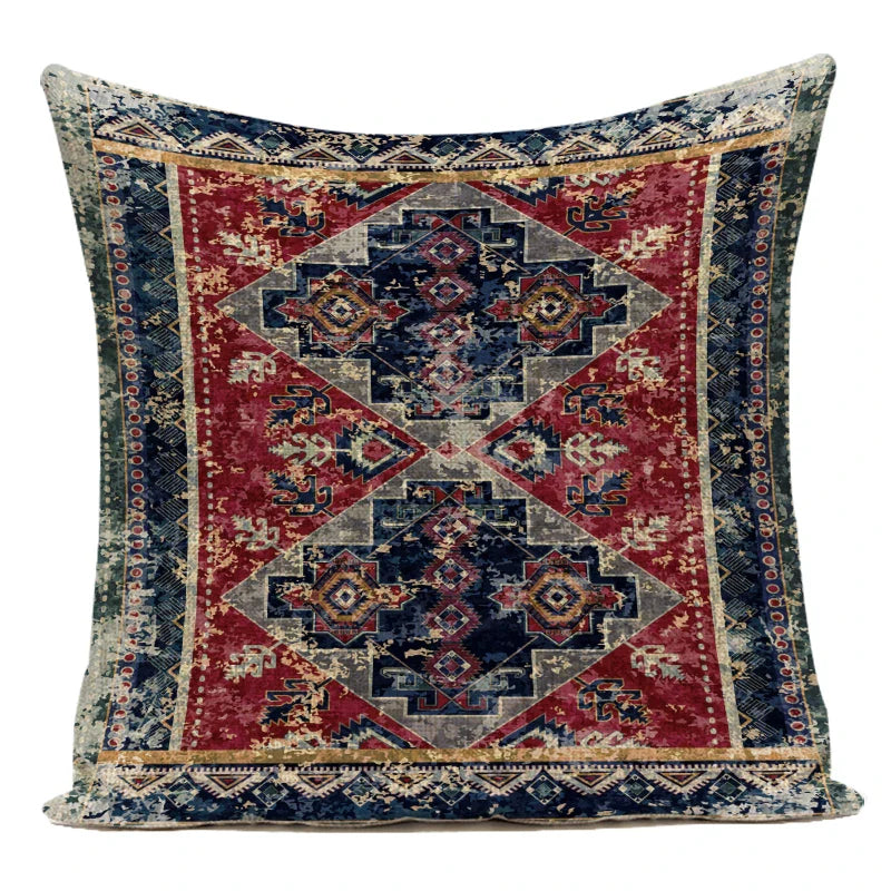 Axyaa Moroccan Mandala Linen Cushion Covers for Vintage Home Decor