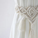 Boho Beadfringe Curtain Tiebacks Macrame Decor by Axyaa - Farmhouse Room Decor