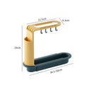 Axyaa Telescopic Sink Rack with Adjustable Hooks for Kitchen Storage