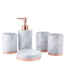 Axya 5-Piece Marbled Ceramic Bathroom Set