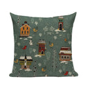 Axyaa Merry Christmas Decor Pillow Cover Set 45x45cm Linen Noel Cushion Cases