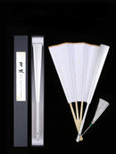 Axya Handmade Yuzhu Folding Fan, Large Lacquer Decorative Fan, Ancient Tai Chi Kung Fu Fan