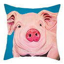 Axyaa Pig Oil Painting Cushion Cover Home Decor Sofa Chair 45X45cm