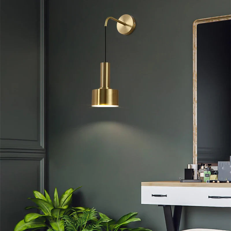 Axyaa Modern Black Gold Wall Sconce Up Down Reading Light