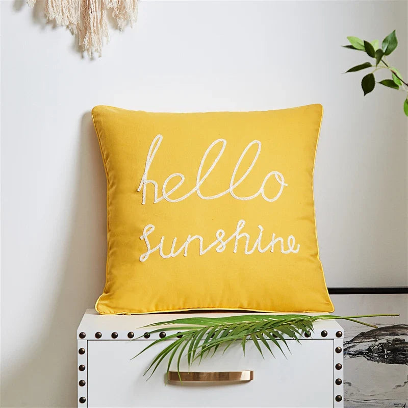Axyaa Sea Starfish Navy Blue & Yellow Cushion Cover 45x45cm