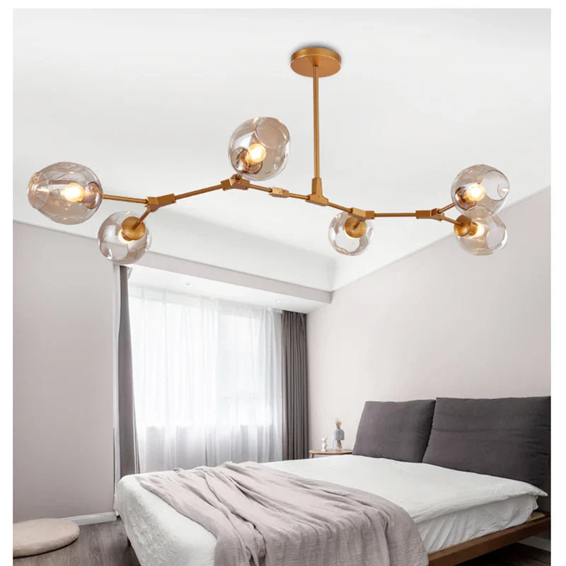 Axyaa Modern Glass Pendant Lights - Molecular Design Hanging Lamp for Dining Room Kitchen