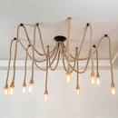 Axyaa Spider Chandelier Hemp Rope Pendant Light Industrial Ceiling Lamp