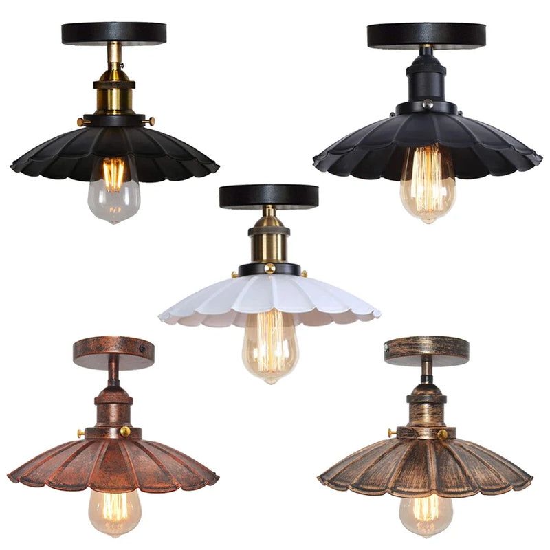 Iron Industrial Flush Mount Ceiling Light by Axyaa for Home Decor