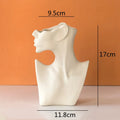Axyaa Abstract Human Face Ceramic Vase - Artistic Handicraft Ornaments