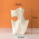 Axyaa Abstract Human Face Ceramic Vase - Artistic Handicraft Ornaments