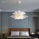 Axyaa White Flower Pendant Lamp: Elegant E27 Acrylic Lampshade for Bedroom and Living Room