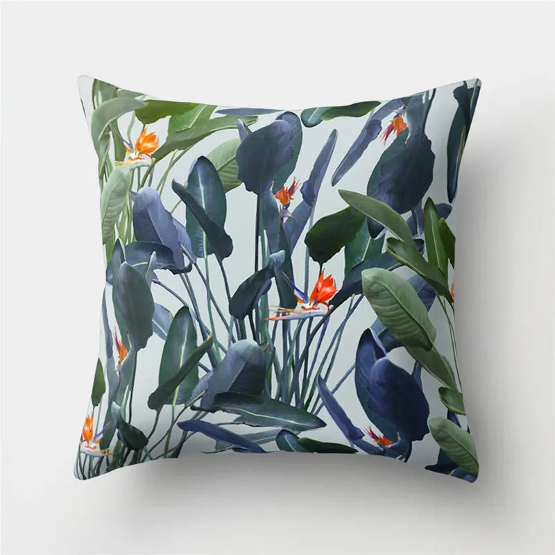 Axyaa Tropical Plants & Hibiscus Flower Pillow Cover Collection