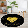 Nordic Geometric Print Round Carpet for Home Decor by Axyaa
