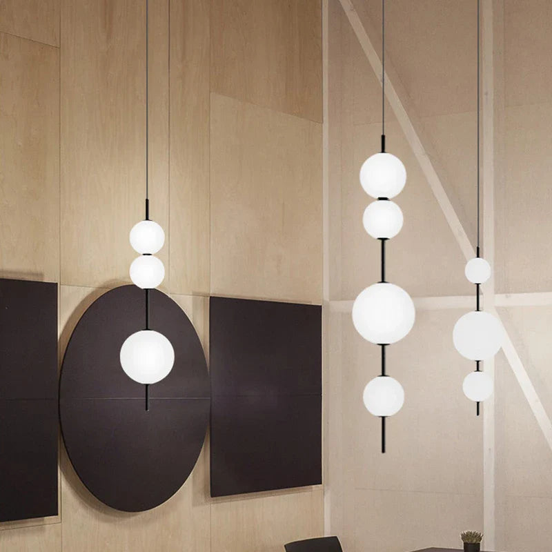 Axyaa Modern Glass Ball Chandelier Pendant Light for Kitchen, Bedroom & Restaurant Decor