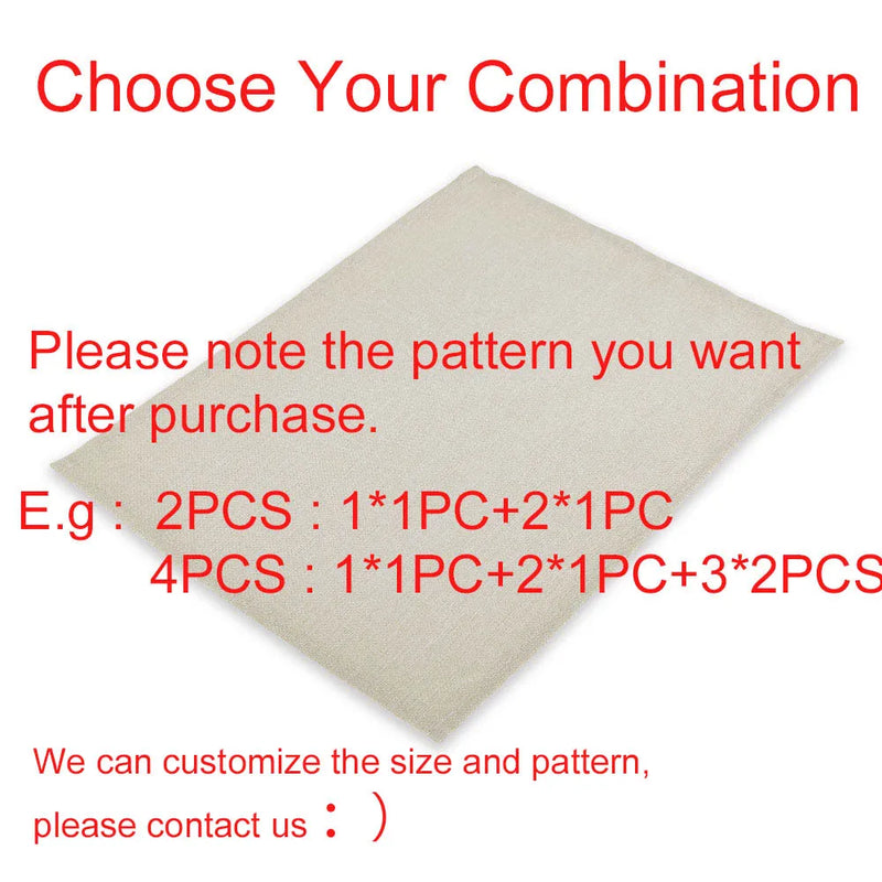 Axyaa Christmas Table Set: Placemats, Napkins, Coasters, Kitchen Cloth.