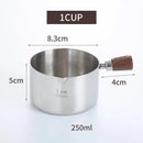 Axyaa Stainless Steel Seasoning Cup with Wooden Handle - Kitchen Sauce Dish