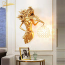 Axyaa Gold Luxury Crystal Wall Lamp for Elegant Indoor Lighting