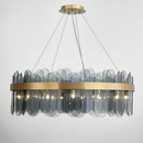 AXYAA Luxury Gold Metal Adjustable LED Chandeliers with Grey/White Glass - Nordic Loft Luminarias