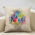 Axyaa Life Beautiful Words Linen Cushion Cover 45x45cm Luxe Bedroom Decor