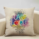 Axyaa Life Beautiful Words Linen Cushion Cover 45x45cm Luxe Bedroom Decor