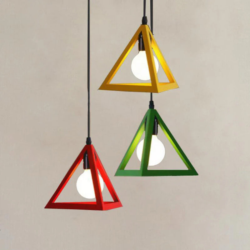 Axyaa Triangle Pendant Light Art Iron Hanging Lamp LED E27 Modern Fixture