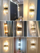 Axyaa Crystal Wall Lamp for TV Background, Living Room, Dining, Bedroom - Modern LED Lighting