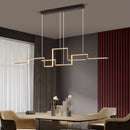 Axyaa Nordic Geometry Black LED Chandelier for Living & Dining Room - Bar Drop Light Fixtures