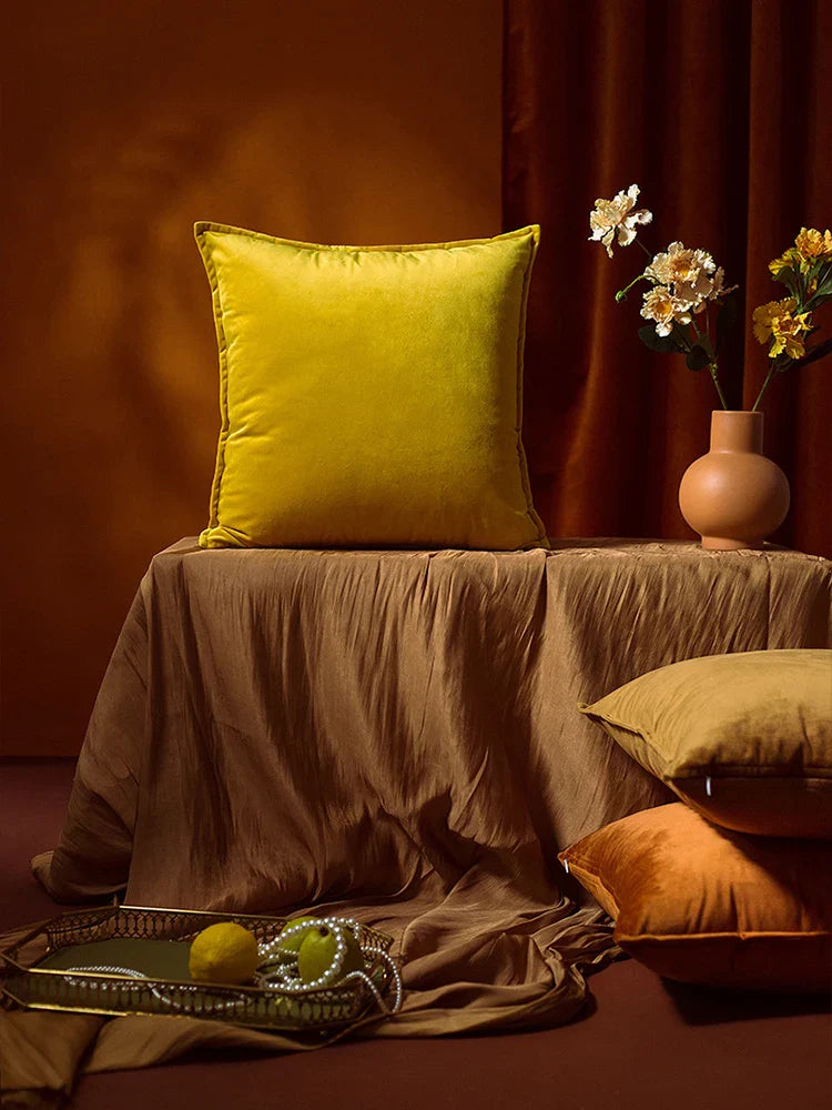 Velvet Decorative Pillow Cover 30x50cm for Living Room Sofa - Axyaa Palette