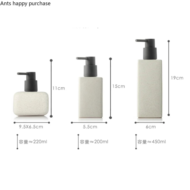 Axya Square Lotion & Hand Sanitizer Bottle Set for Bathroom Accessories