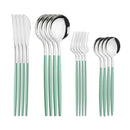 Axyaa Mint Green Stainless Steel Cutlery Set - 16pcs for Kitchen Tableware