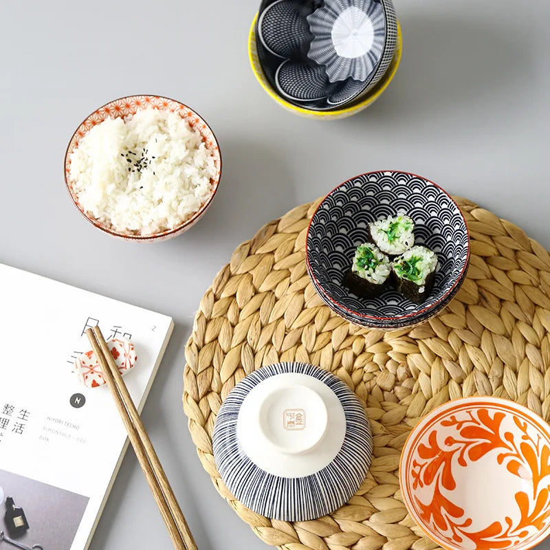 Axya 4.5 Inch Ceramic Soup Bowl Set for Kitchen Tableware and Dining