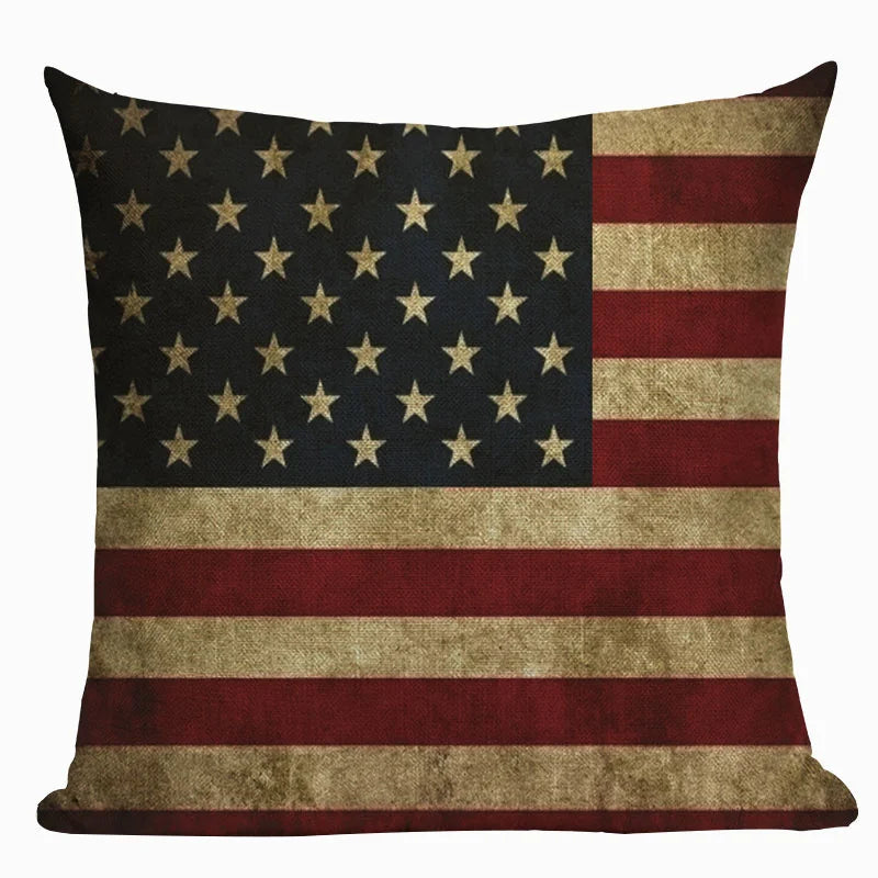 Axyaa Union Jack American Flag Throw Pillow Cases, 45x45cm, Top King Size Bed Print