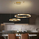 Axyaa Golden Ring LED Chandelier for Living Room Kitchen Dining Room Lighting
