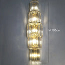 Axyaa Crystal Wall Lamp: Luxury Gold/Silver Sconce for Living Room & Home Decor