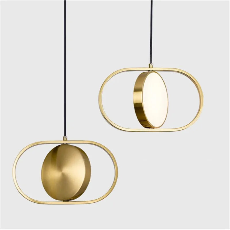 Axyaa Gold Pendant Lamp: Modern LED Nordic Trumpet Hanging Light for Home Decor