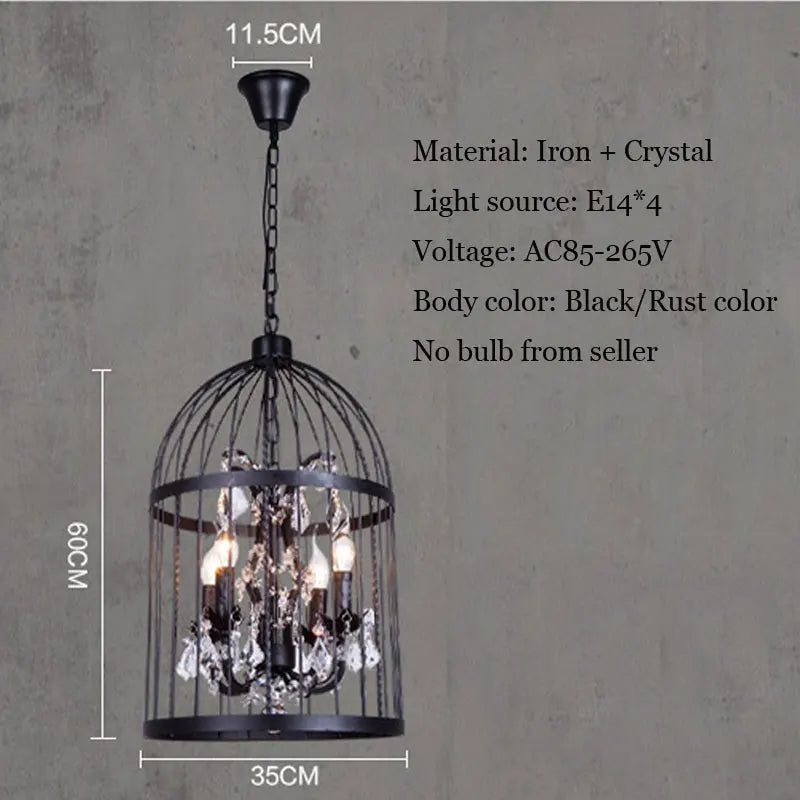 Axyaa Crystal Bird Cage Chandelier for Dining Room & Bedroom