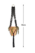 Boho Macrame Plant Hanger Tapestry | Extra Long Net Pocket for Indoor Plants by Axyaa