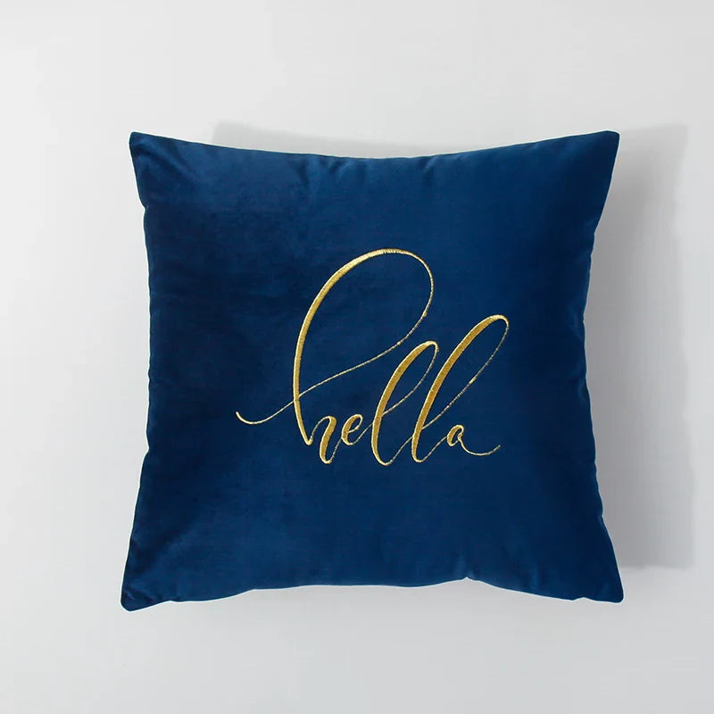 Soft Velvet Embroidered Cushion Cover by Axyaa